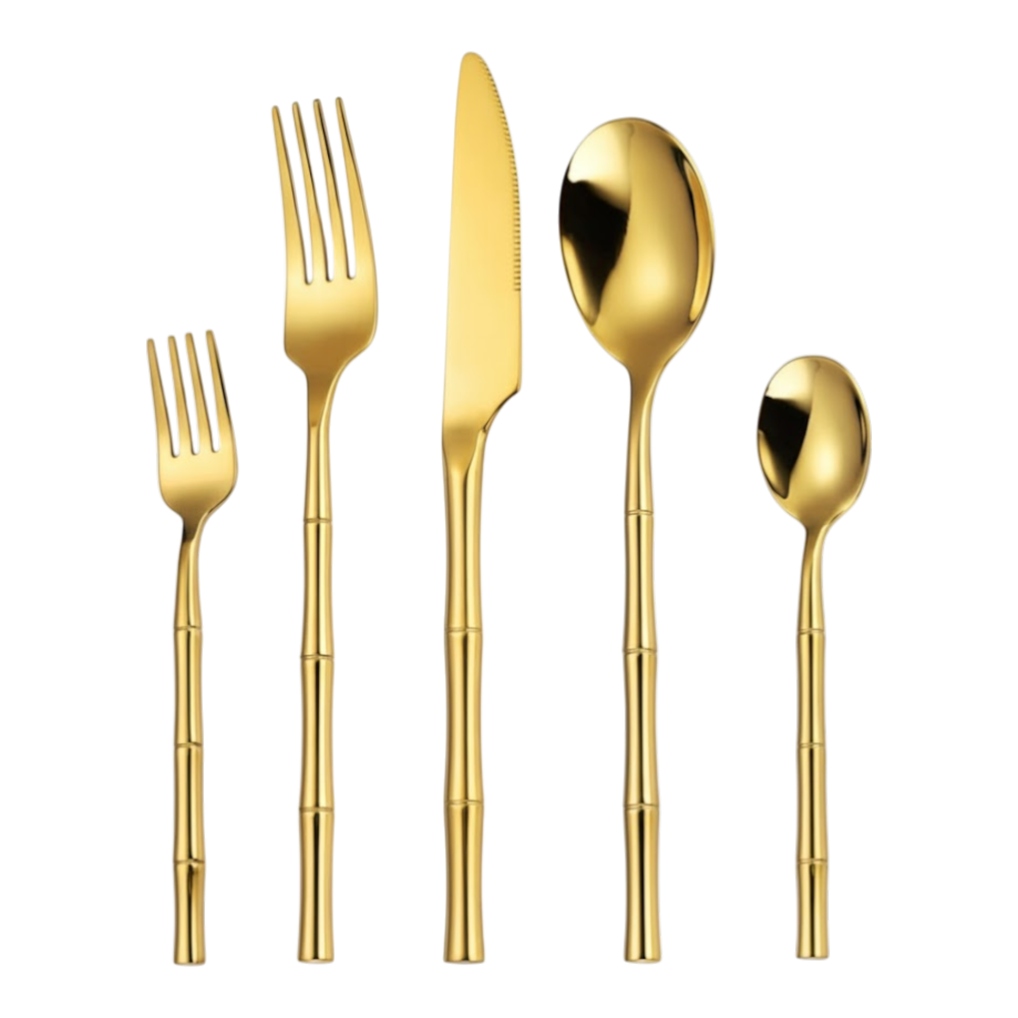 Gold Bamboo Silverware Set